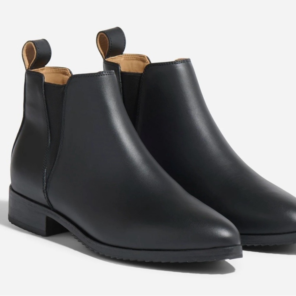 Nisolo Black 100% Real Leather Women's Chelsea Ankle Boots